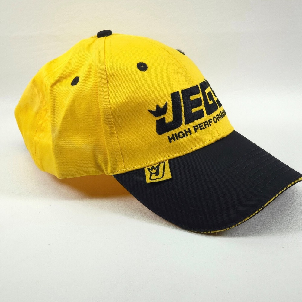 JEGS HIGH PERFORMANCE Racing Hat Yellow Black Baseball Cap Adjustable Hat EUC